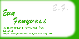 eva fenyvesi business card