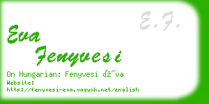 eva fenyvesi business card